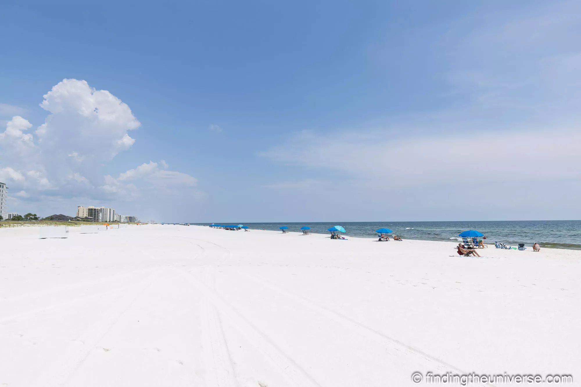 Wide open sand at the eastern end of Orange Beach