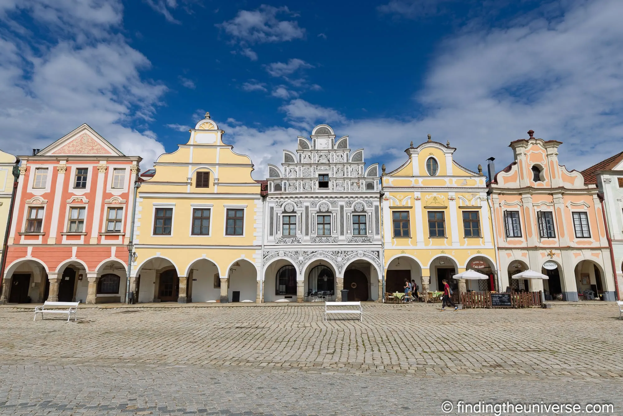 Arcaded Renaissance houses on the main square in Telč