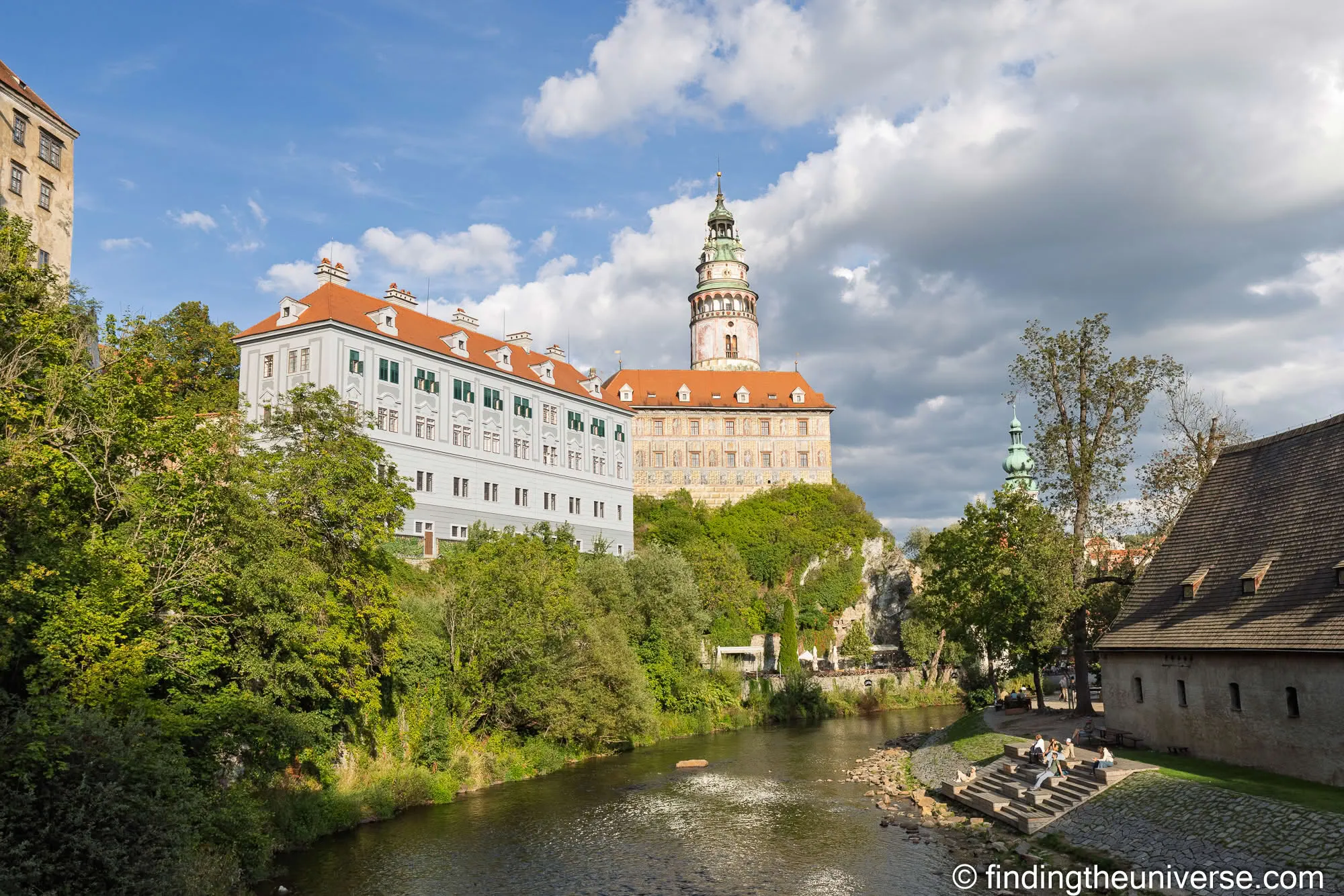 Český Krumlov Castle and tower above the Vltava