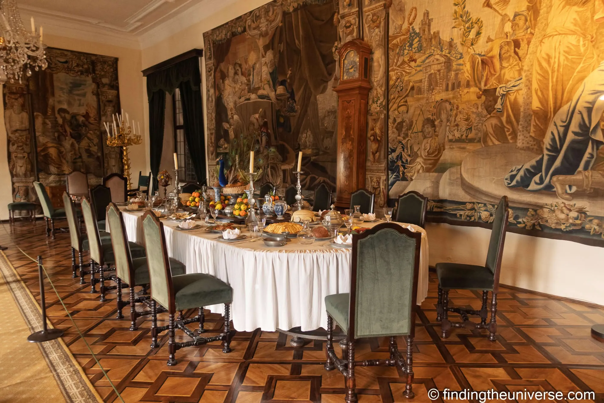 Dining room laid for a banquet in Český Krumlov Castle