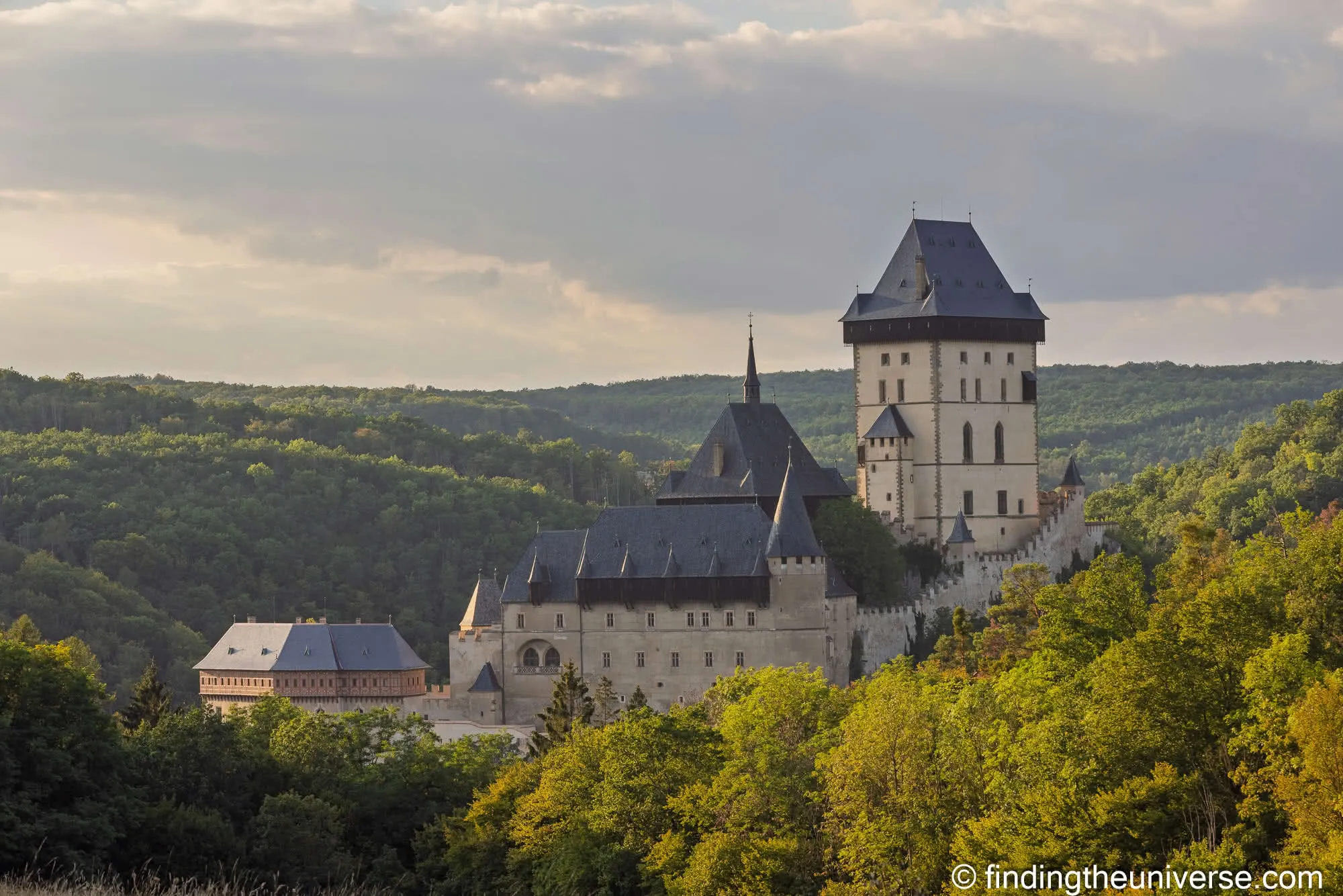 Karlštejn Castle in the forest from the viewpoint