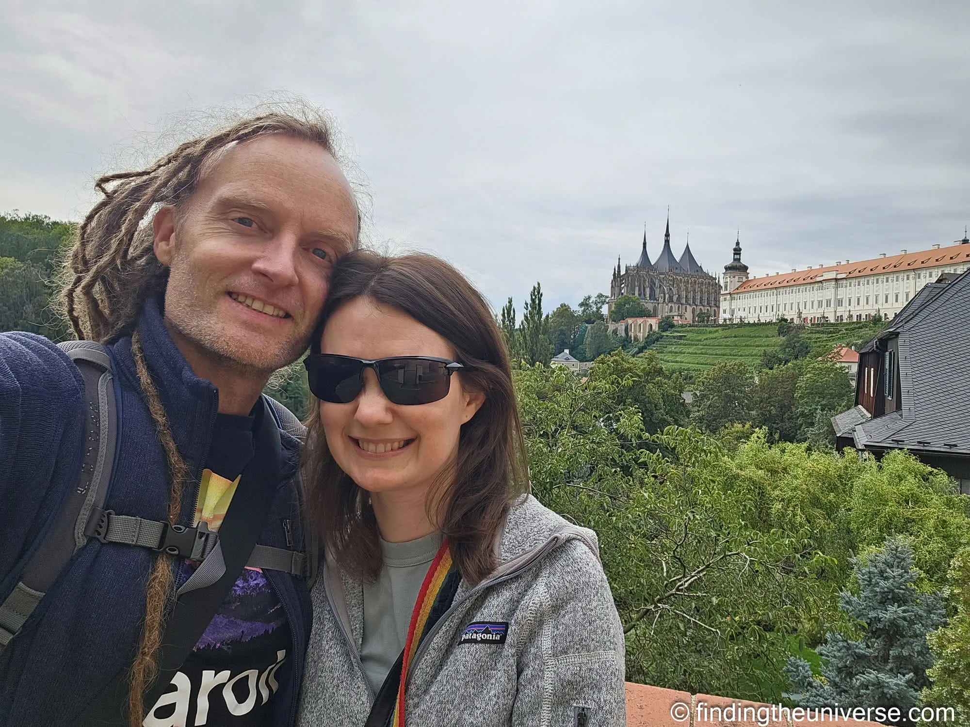 Laurence and Jessica with St Barbara's Cathedral behind, Kutná Hora