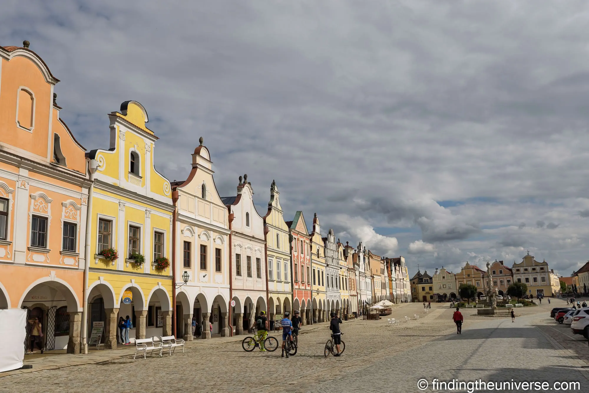 Row of gabled houses along the square in Telč