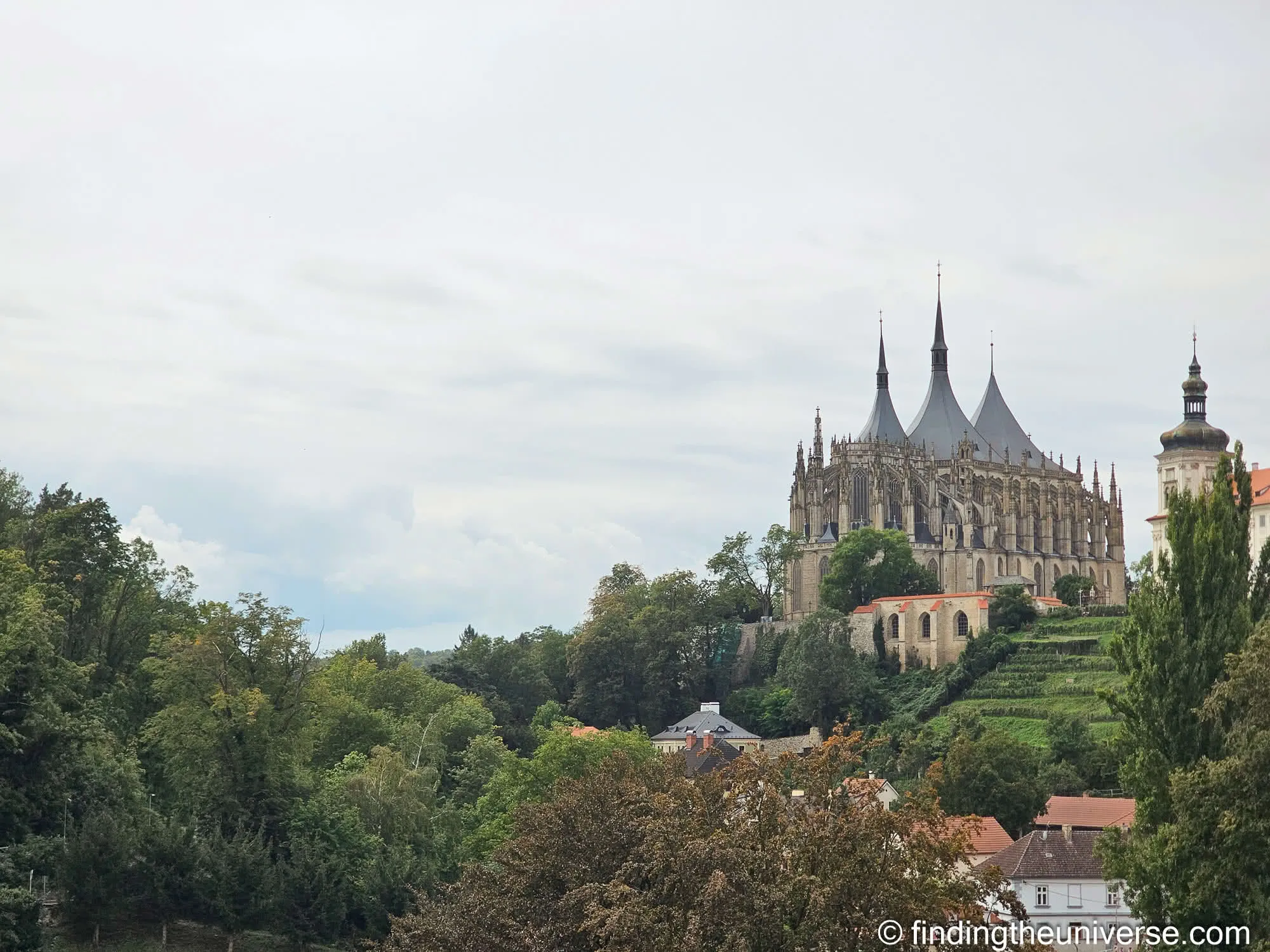 St Barbara's Cathedral above the trees, Kutná Hora