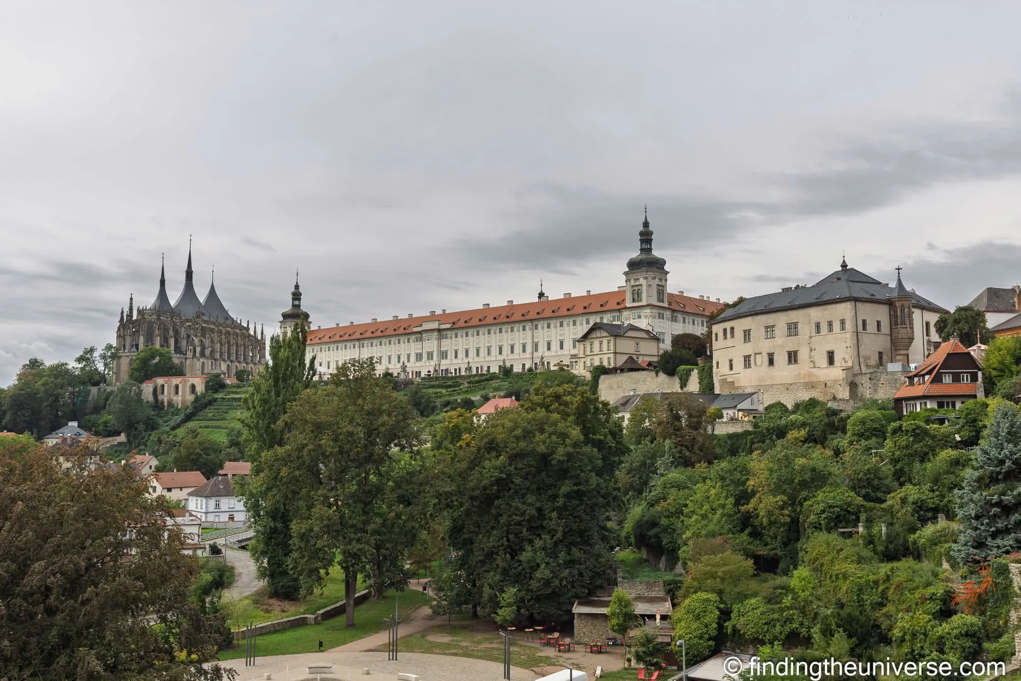 St Barbara's Cathedral, the Jesuit College and Hrádek above the valley, Kutná Hora