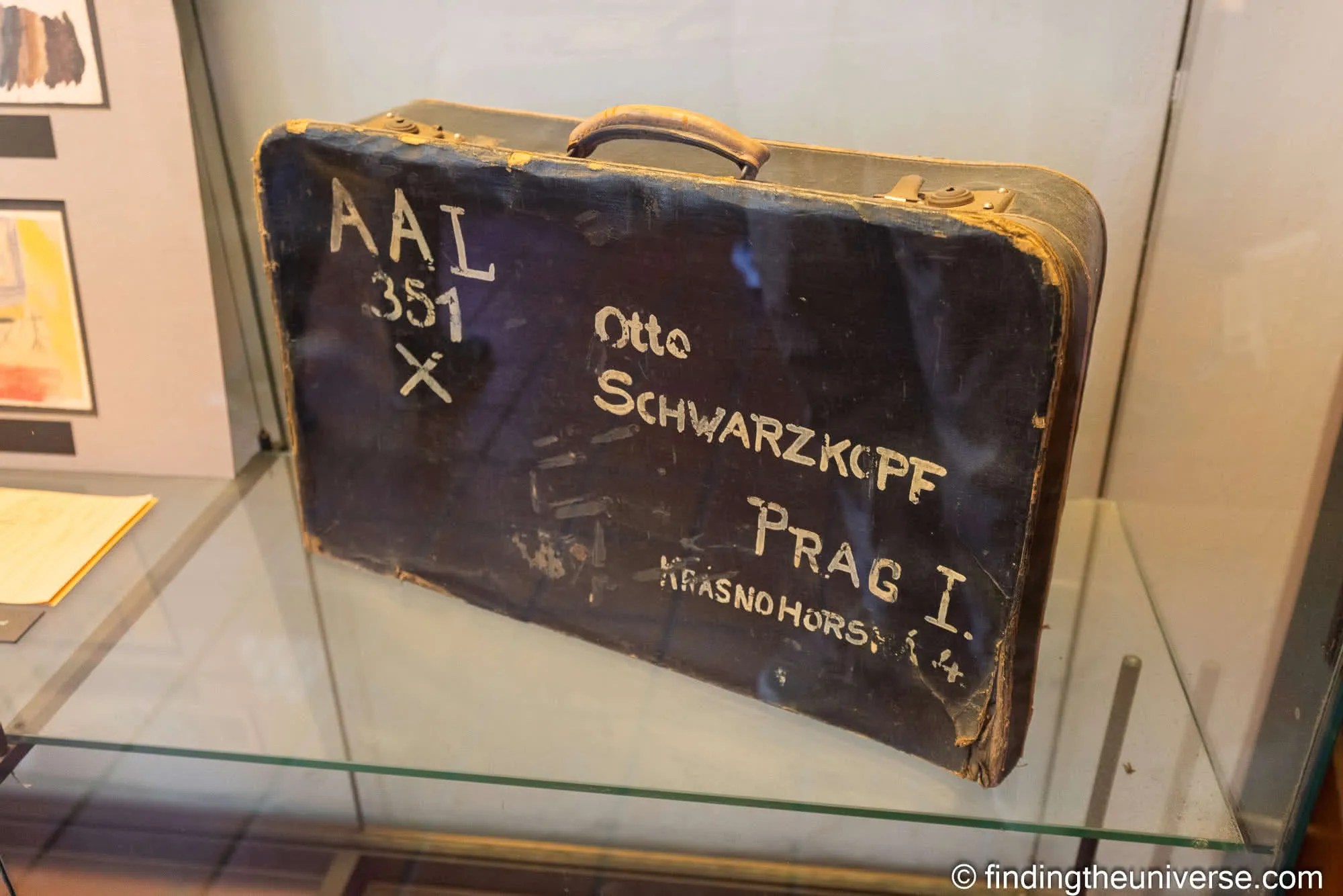 Terezín transport suitcase of Otto Schwarzkopf, Pinkas Synagogue, Prague