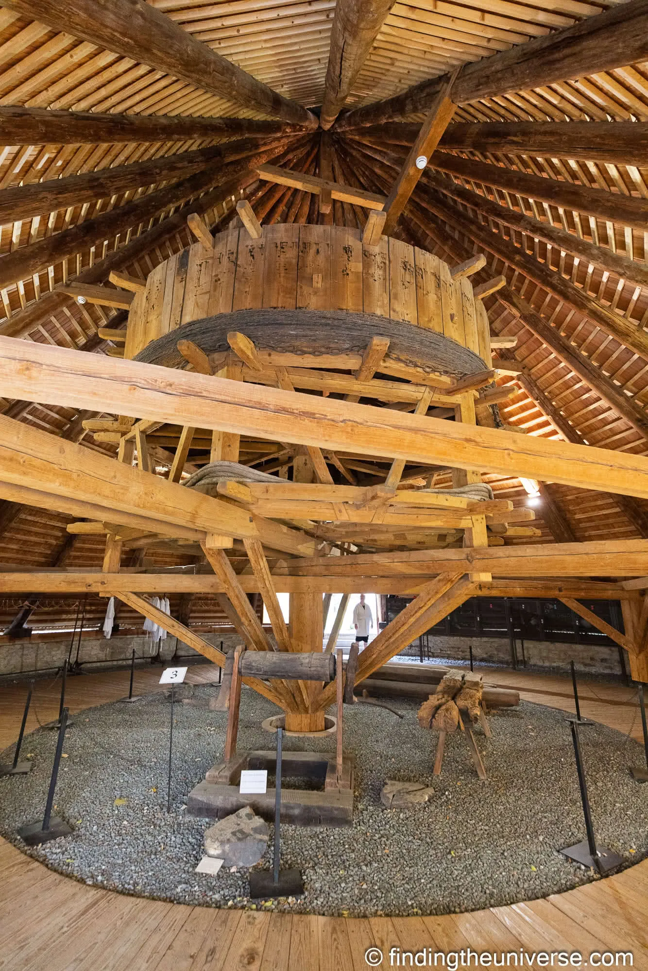 Wooden horse-powered winch at the Czech Silver Museum, Hrádek, Kutná Hora