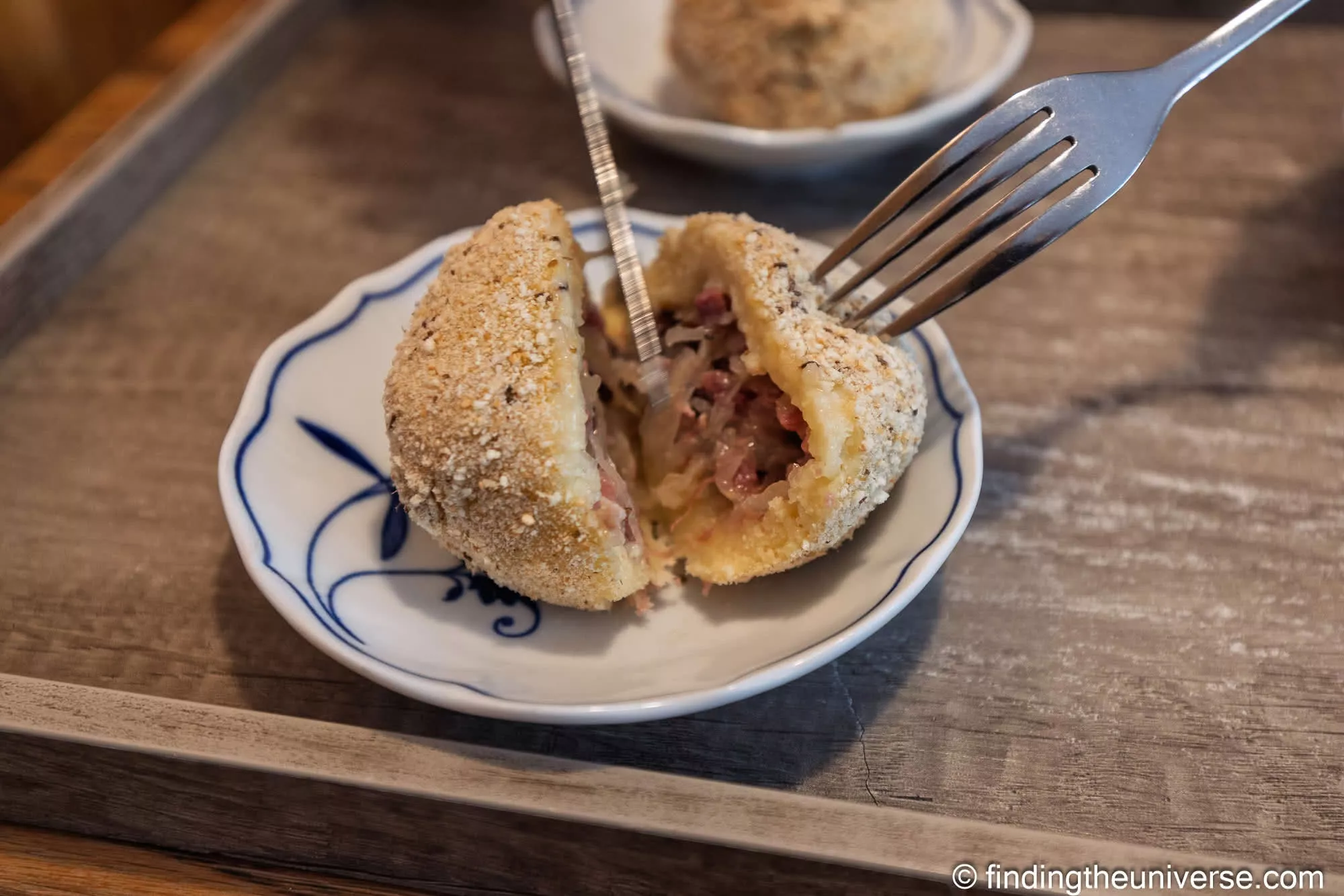 Filled dumpling at Knedlín, Prague