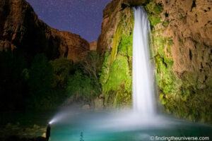 Havasu Falls at night, Arizona, USA by Laurence Norah