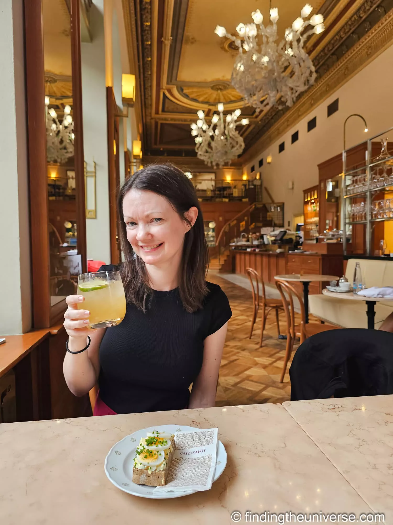 Jess at Café Savoy, Prague