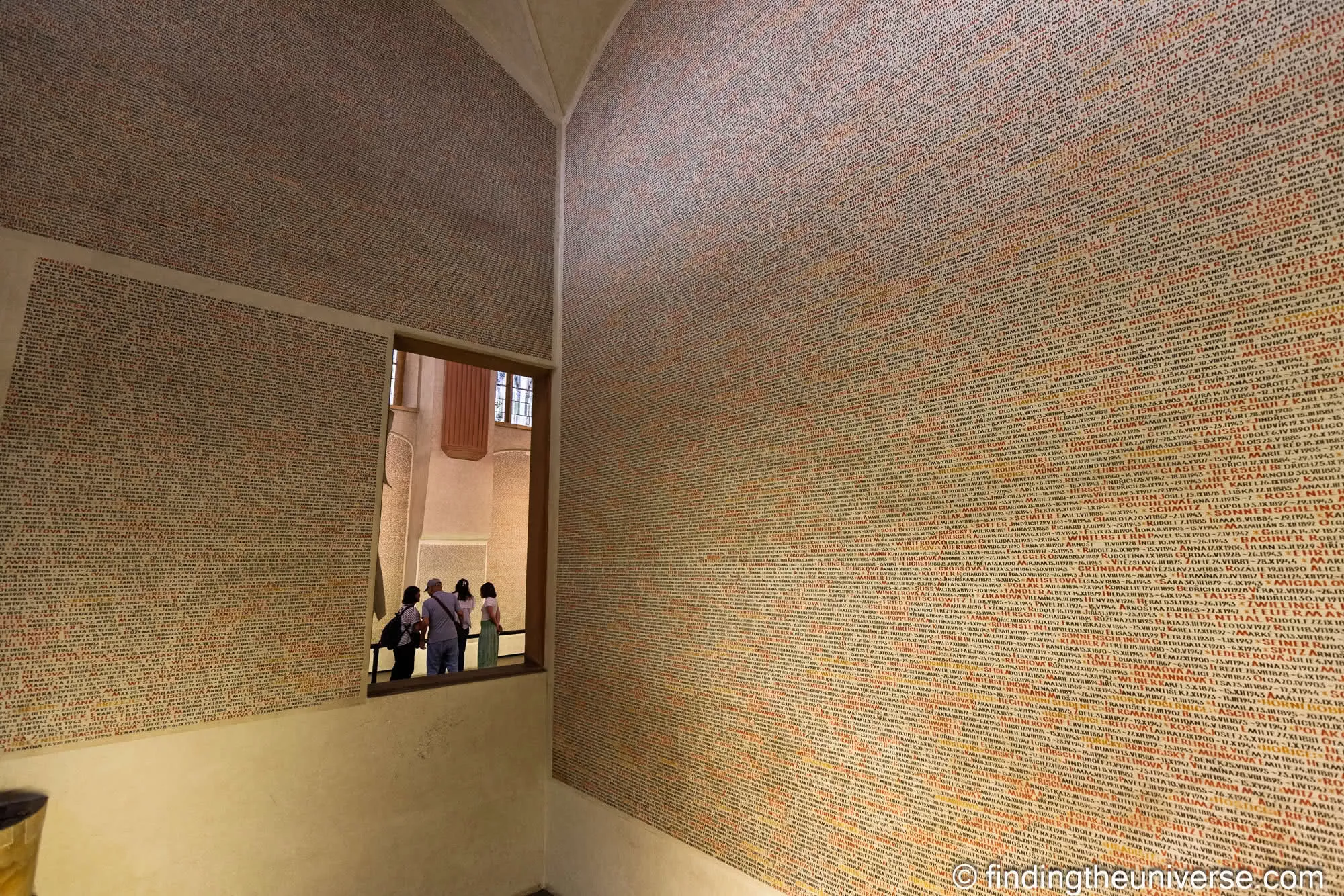 Names on the walls of the Pinkas Synagogue, Jewish Quarter, Prague