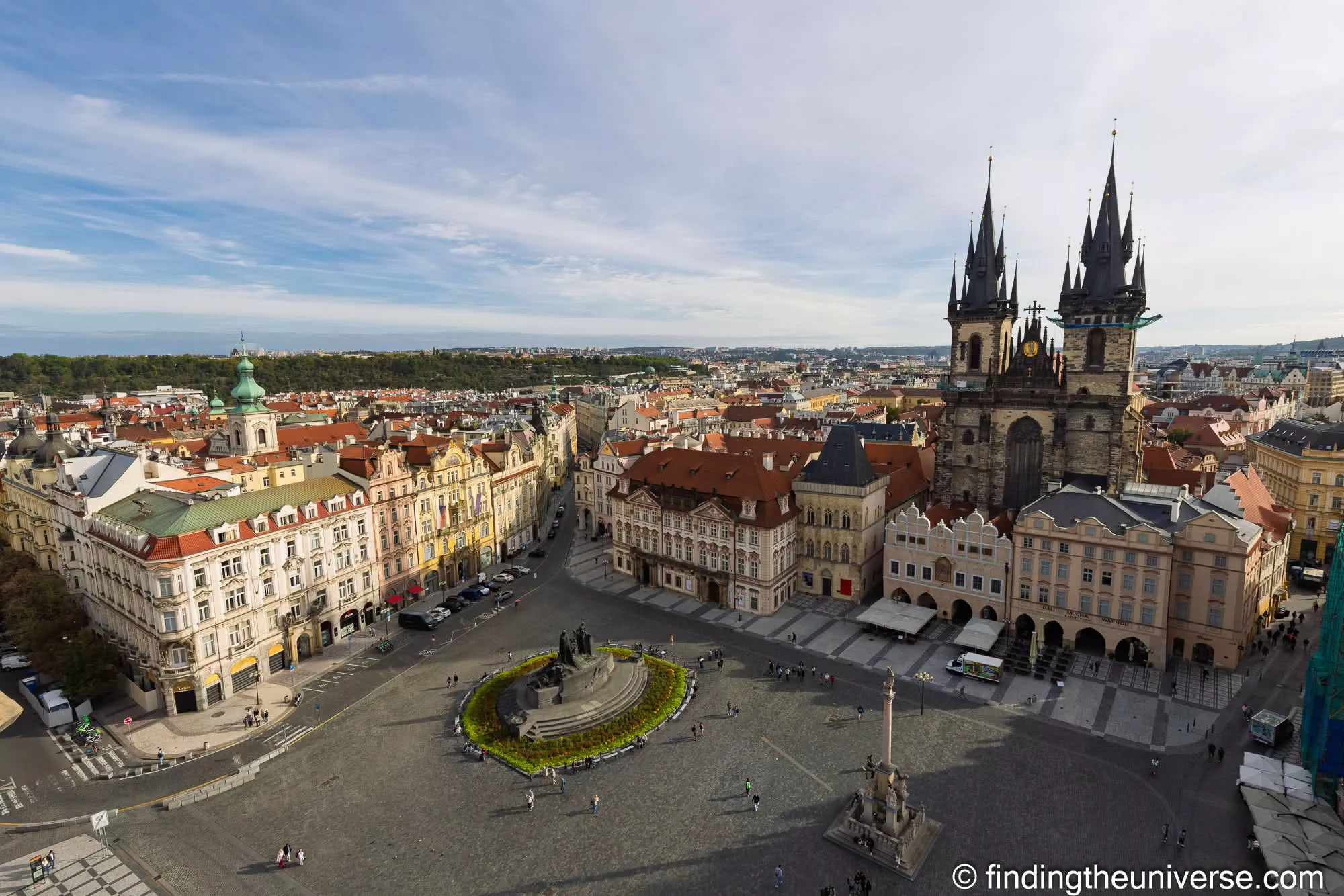 Old Town Square and the Týn Church from the Old Town Hall tower, Prague