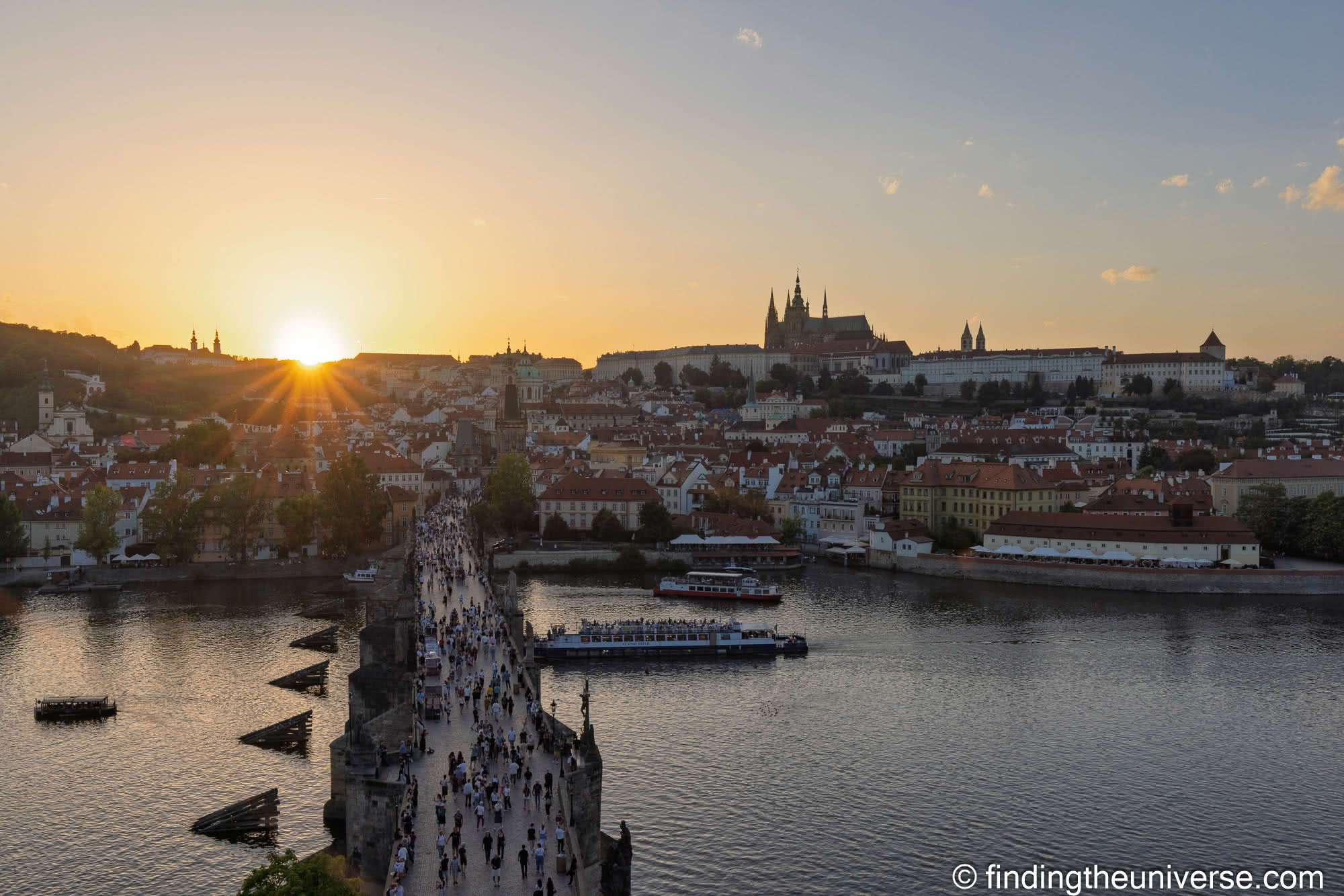 Sunset over Prague Castle from the Old Town Bridge Tower image