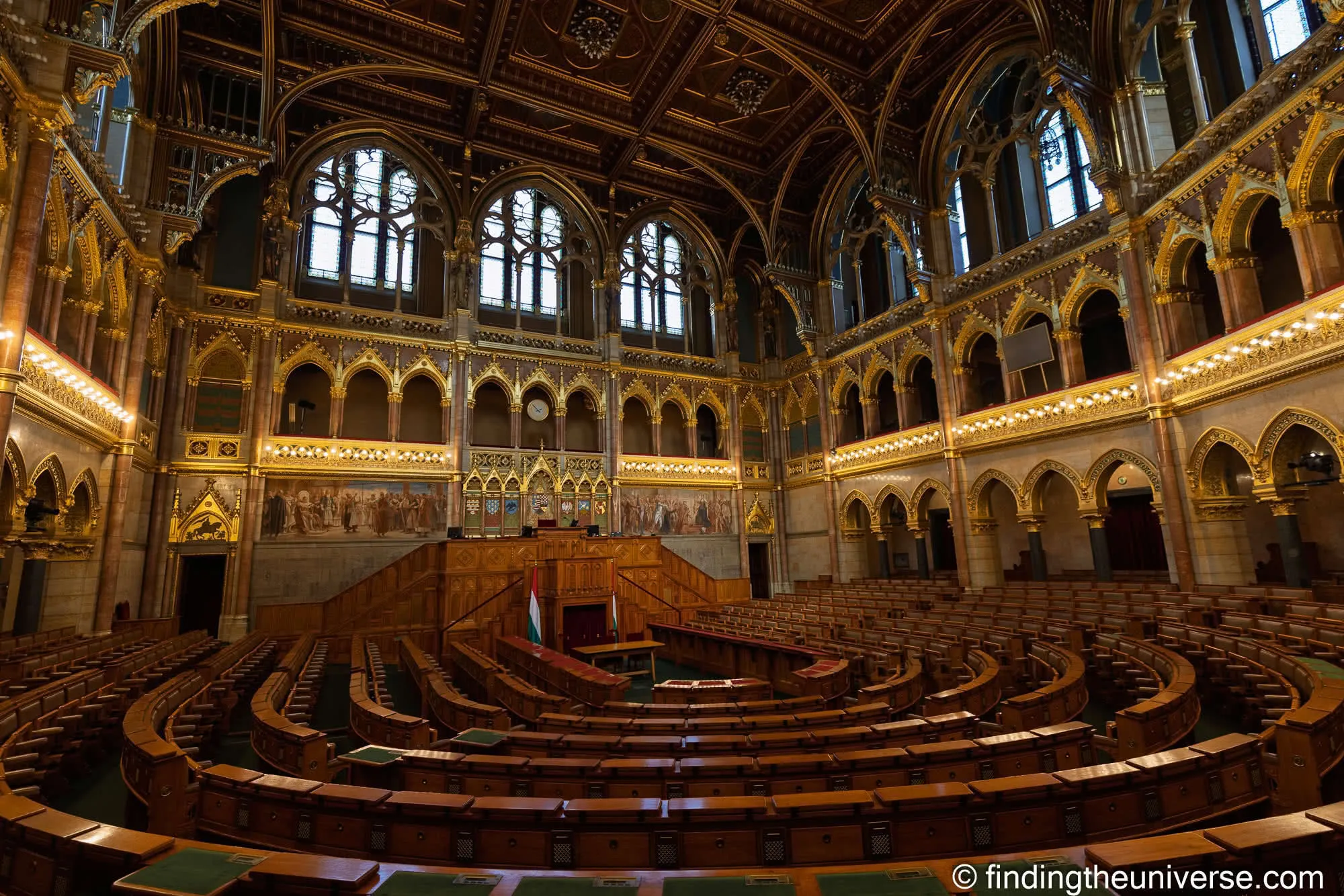 The Chamber of Peers from the visitor gallery, Hungarian Parliament